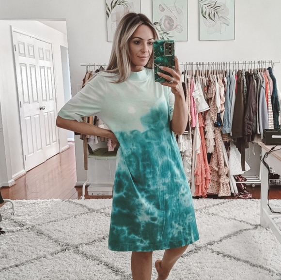 Anthropologie t:la tie dye short sleeve casual t-shirt dress